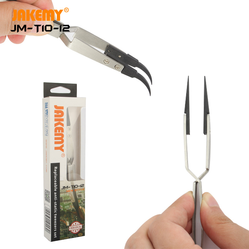 JM-T10-12防静电塑料镊子 硬质碳纤维合成镊子 尖头纤维工业夹子