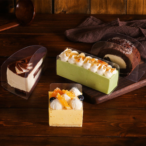 Triangular layer cake spacer transparent pet mousse rim U-shaped cake roll rim baking packaging wholesale