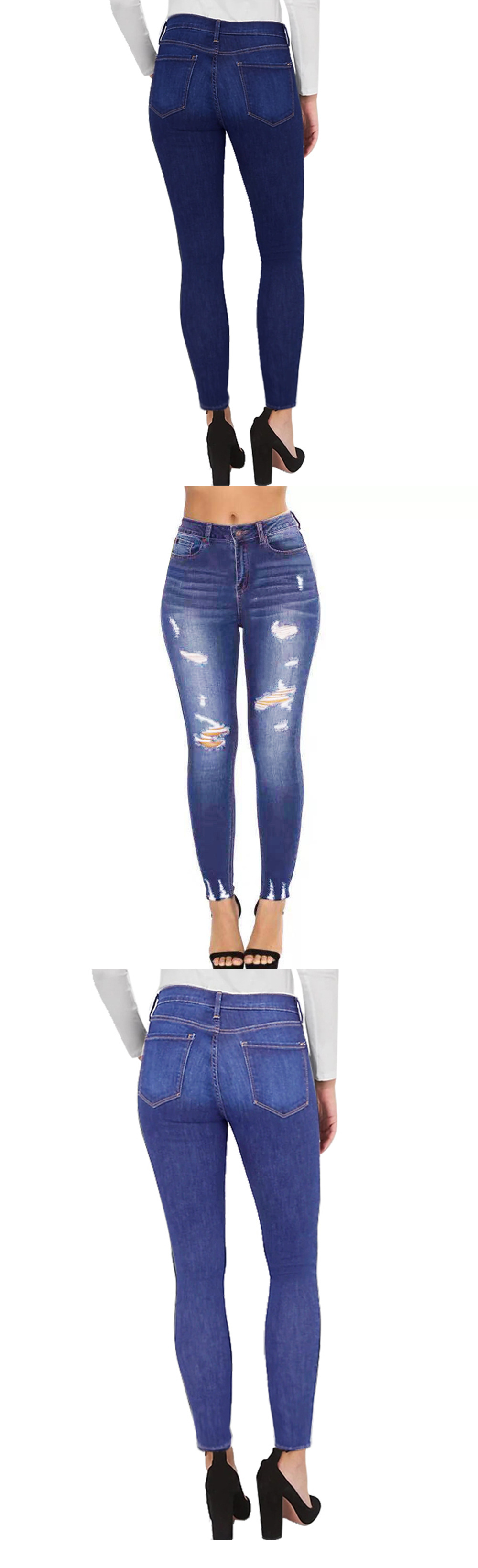 Vaqueros mujer jeans rotos pantalones denim para mujer casual_voghion.com