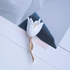 Fashionable white plastic brooch, European style, suitable for import, Amazon