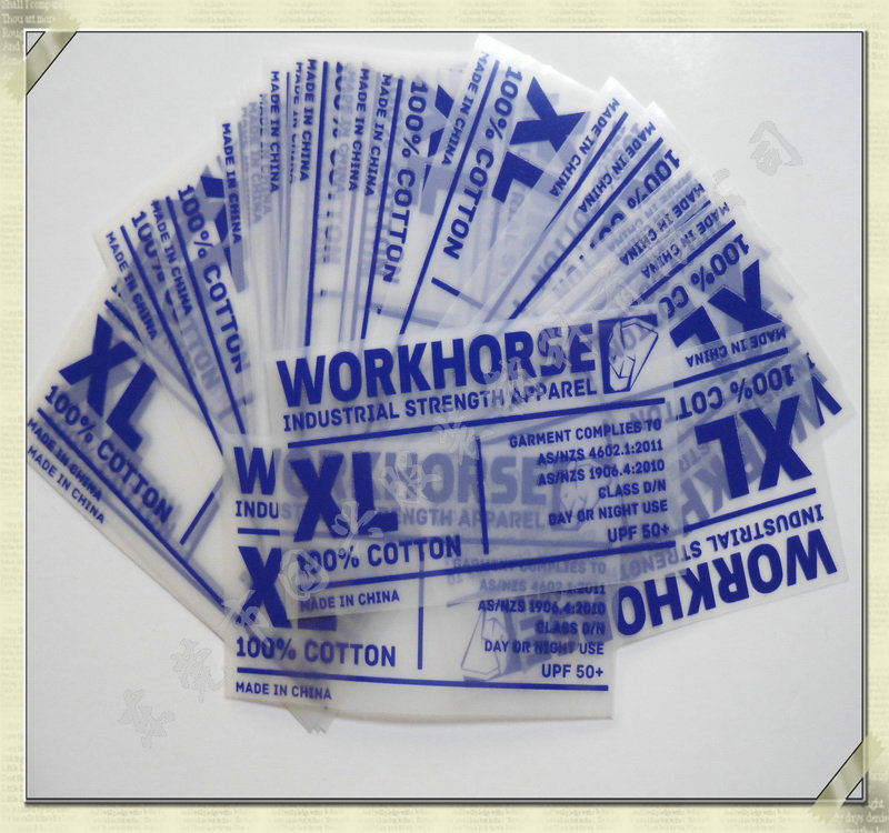 从化专业订做女装热转印烫标 女装热转印领标烫唛t恤商标