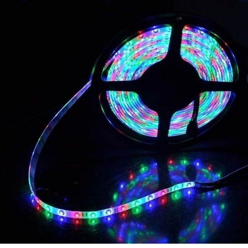 Светодиодная лента RGB 3528 SMD, 5 м (вариант влагозащищенный), пульт дистанционного управления 44 клавиши, 12В постоянного тока