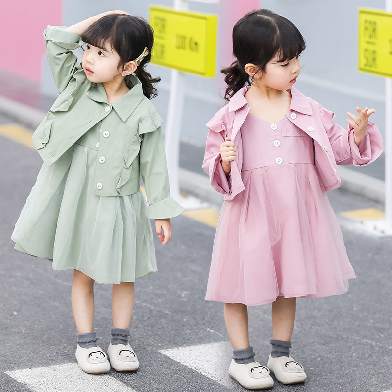 女童洋气套装2019年春季新款中小童学院风韩系西装百褶裙两件套潮|ms