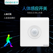 86型智能家用红外楼道楼梯自动220V探头器模块带光感人体感应开关