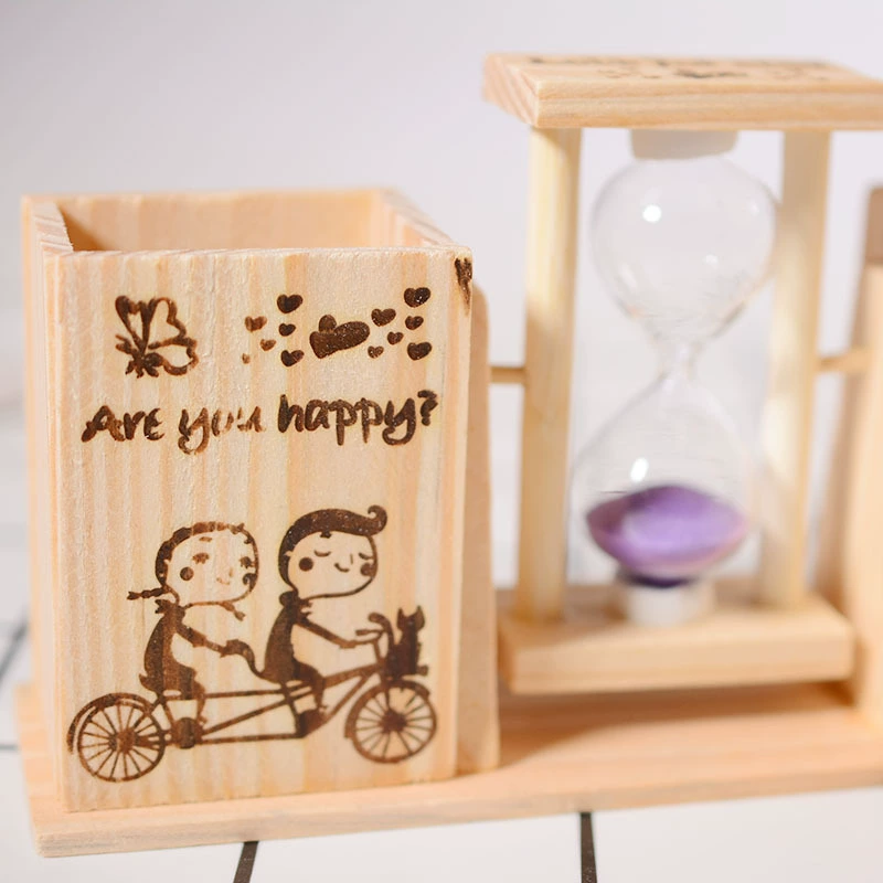Organic wooden creative storage system from natural wood, pens holder, decorations for elementary school students, jewelry, Birthday gift