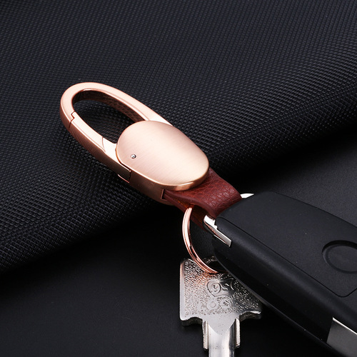 jobon Chinese horseshoe buckle car keychain high-end men's metal waist hanging lock keychain simple keychain for women