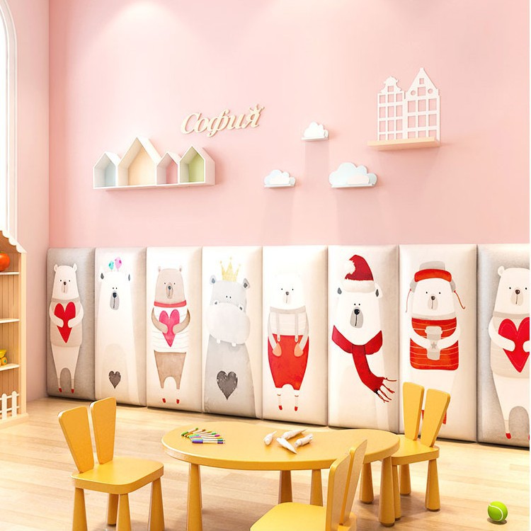 Children's Bedroom Anti-collision Wall Stickers Cartoon Headboard Soft Package Tatami Thickened Wall Surround Baby Back Cushion Background Wall