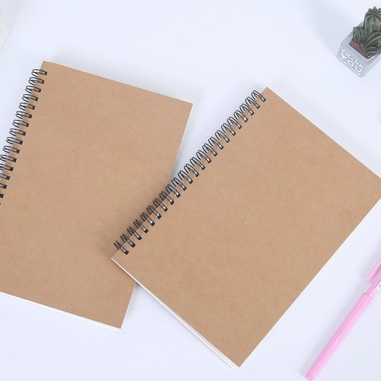 Креативная простая тетрадь в рулоне B5 A5 из крафт-бумаги блокнот rollover coil notebook blank graffiti coil book wholesale
