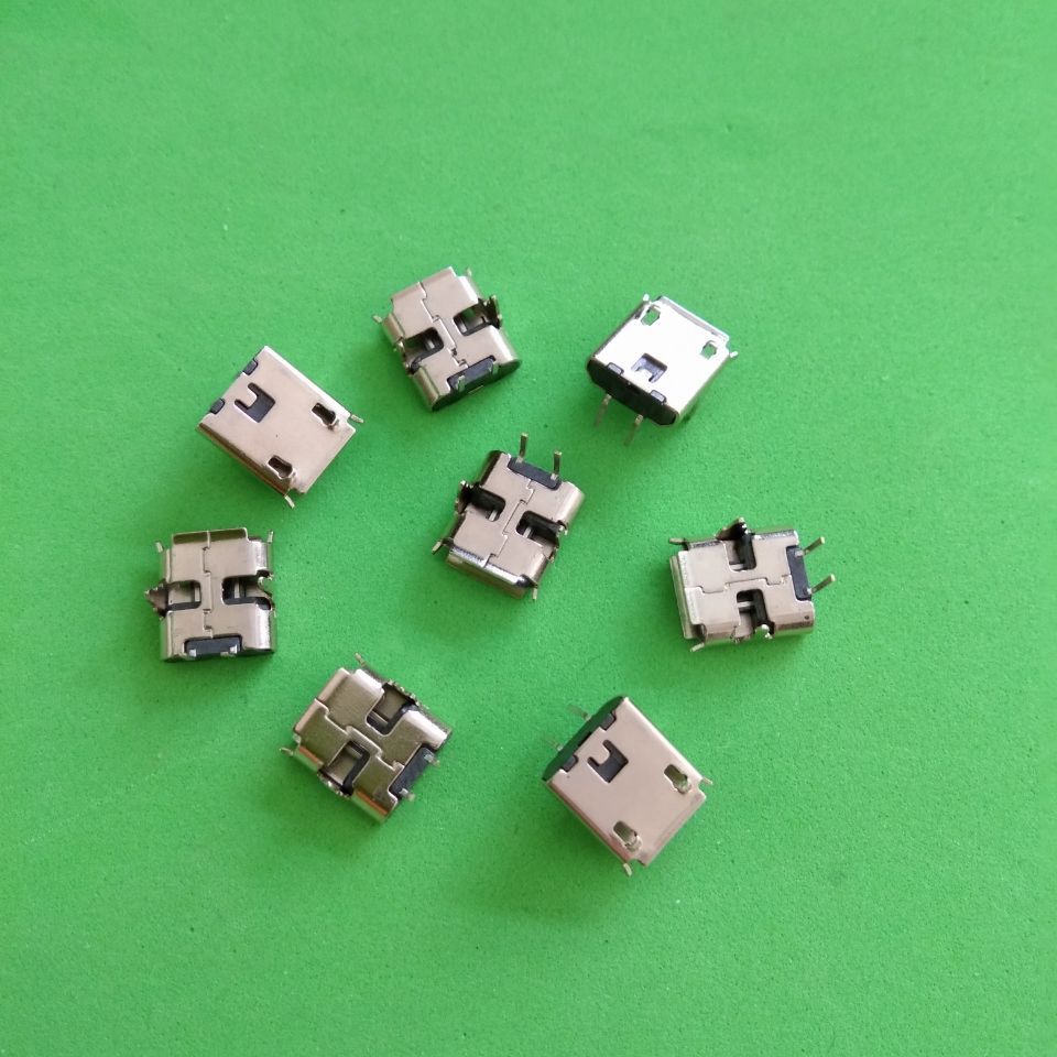 厂家直销USB插座 MICRO－2P 90度插脚插座 卷边/平口 卧式/直插