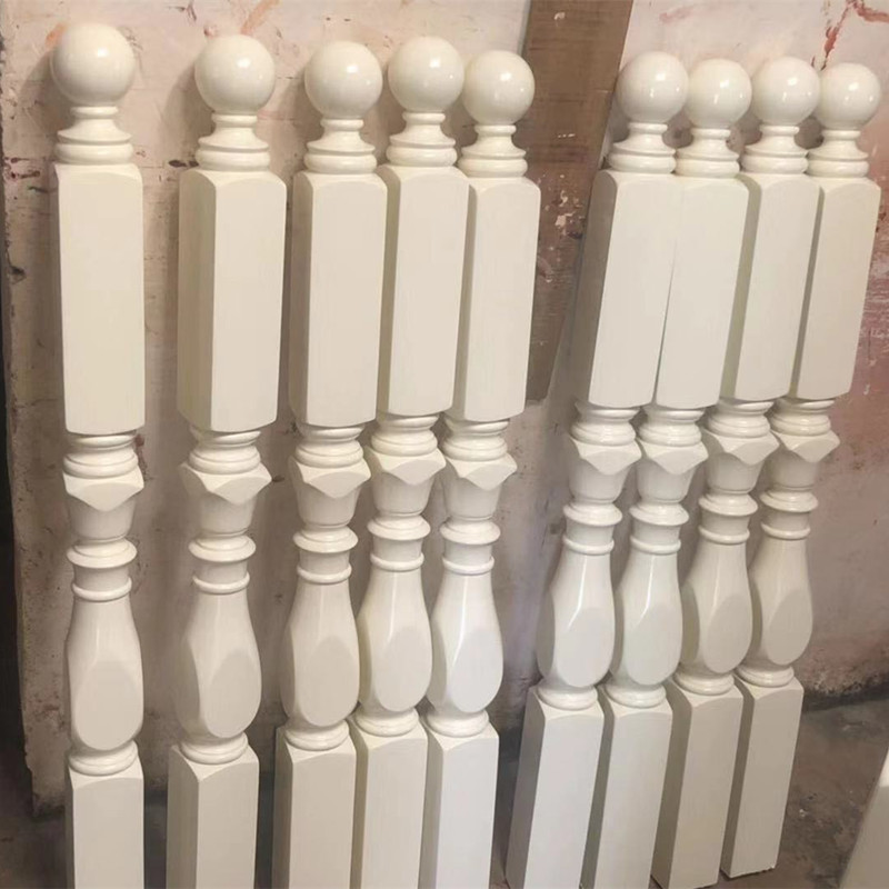 厂家直销实木楼梯扶手  定制楼梯立柱扶手榉木八角款白色楼梯立柱|ms