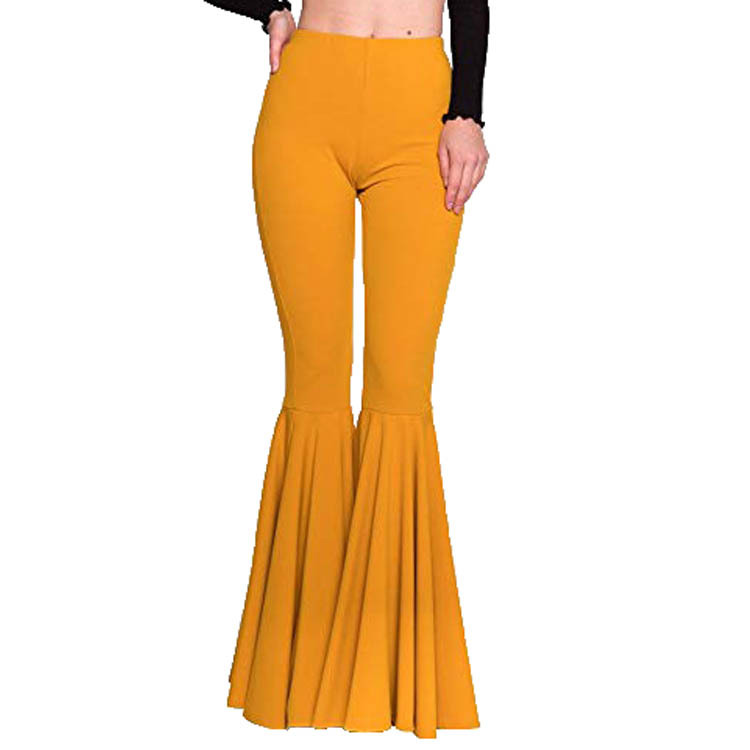 Vêtements pour femmes sirène grande taille taille haute slim élastique loisirs mode évasé YH8051_voghion.com
