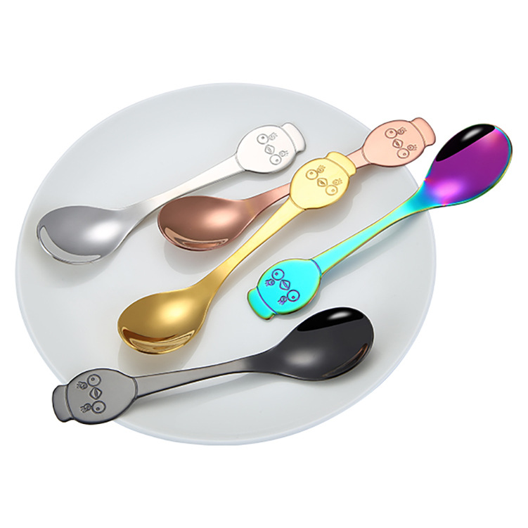 Søde teskeer i rustfrit stål til is og kaffe til børn hjemme_voghion.com