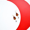 Festive earrings from pearl, Chinese style, simple and elegant design