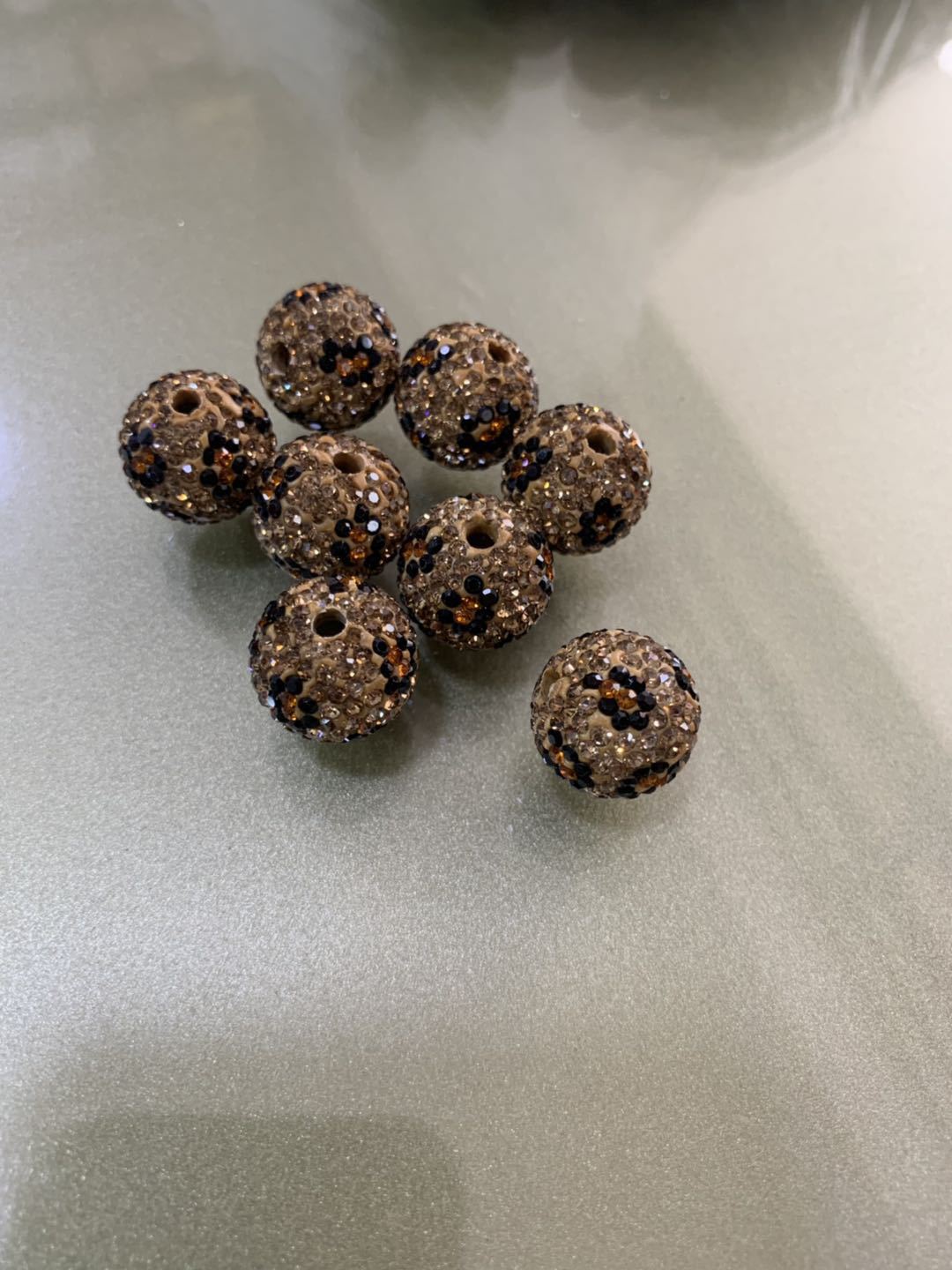 饰品配件 DIY陶泥豹纹球  穿珠系列 饰品配件