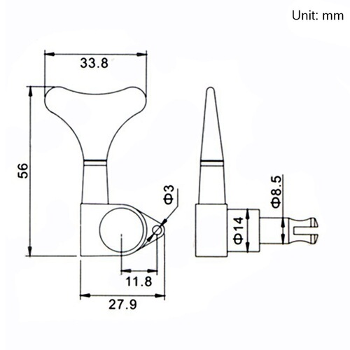 Electric Bass Tuners Closed Twist (Fishtail) Bass Tuning Pegs