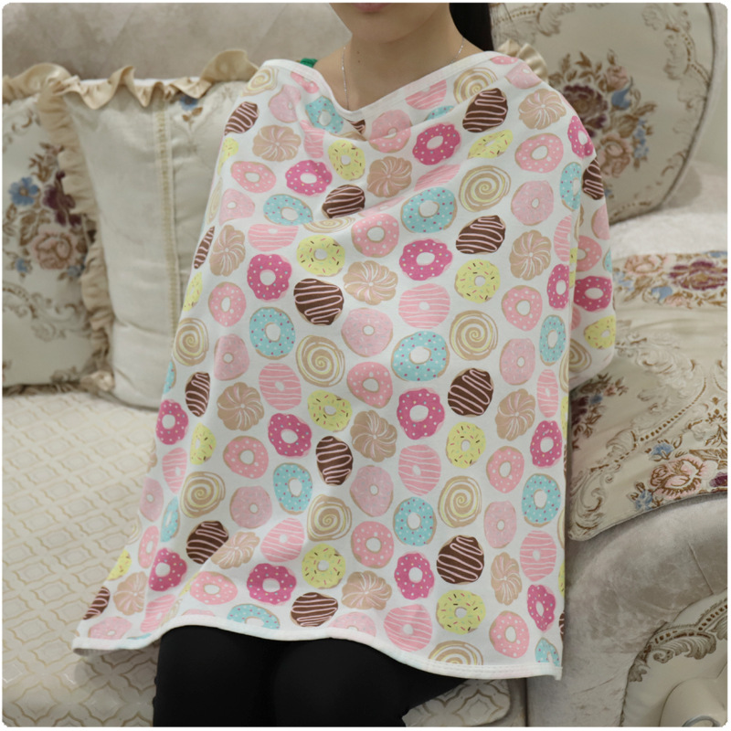 秋冬款卡通寶媽針織棉授乳巾媽媽外出哺乳喂奶衣防走光外出遮乳巾