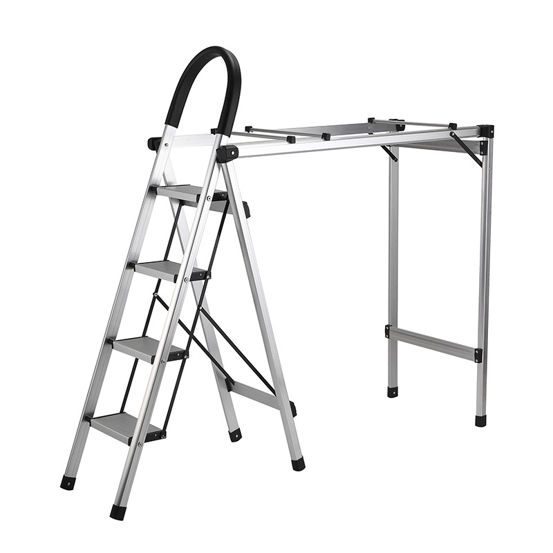 aluminium alloy Clothes hanger Household ladders fold multi-function Folding ladder Five-step ladder Clothes hanger ladder