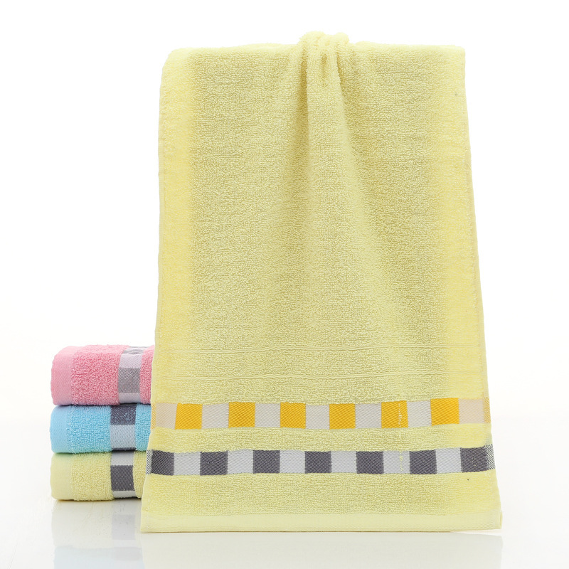 毛巾纯棉提花毛巾柔软吸水加厚素色方格一件代发面巾居家礼品毛巾