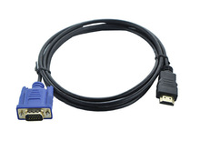 黑线蓝头 1.8M HDMI转VGA高清线 HDMI和VGA插头全部采用镀金插头