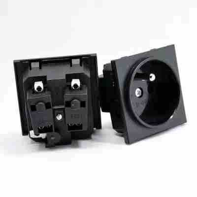 E-09德规插座 Schuko卡位式插座 机柜母插 PDU接