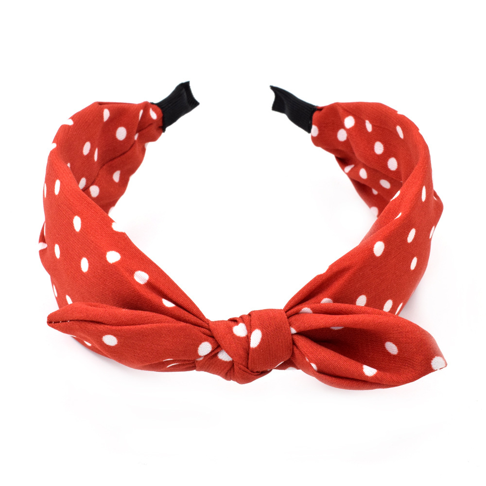 New Broadside Polka Dot Polka Dot Noeud Papillon Femmes Simple Tissu Noué Accessoires De Cheveux display picture 4