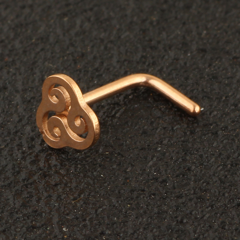 Rose Gold Geometric Earrings Stainless Steel 316L Surgical Steel Ear Piercing Jewelry for Women detail image 7