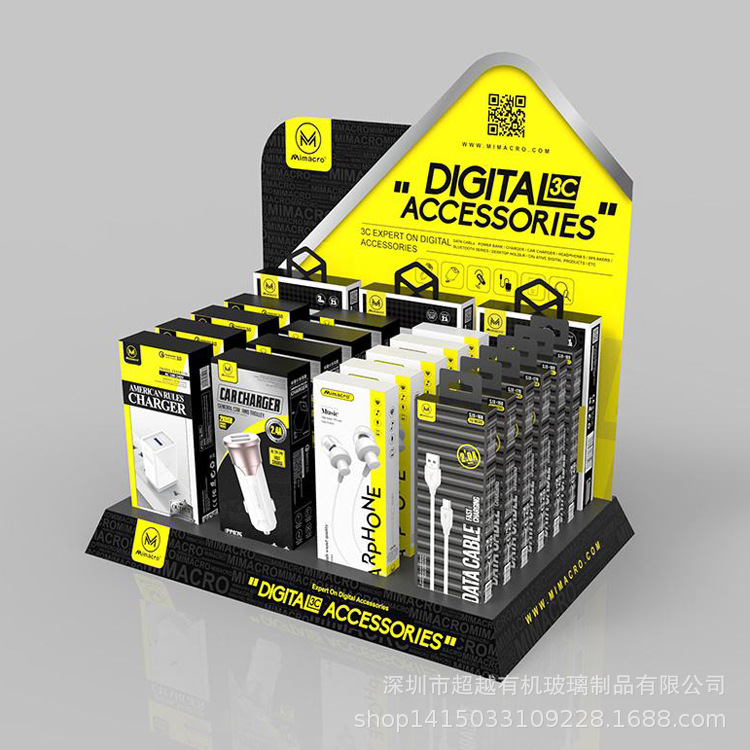 透明亚克力展示架数据线展示架usb充电器陈列架手机配件挂架