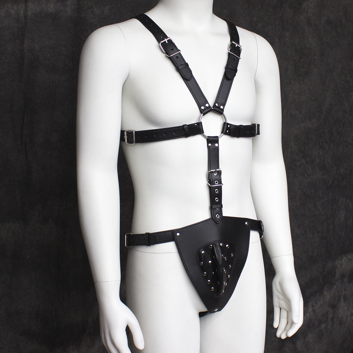 Ropa de cuero PU para hombre, arnés de bondage, disfraces para discoteca, traje de cuero para pole dance, venta al por mayor de juguetes sexuales de fábrica. image 3