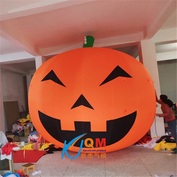 万圣节充气南瓜气模 骷髅头黑色充气拱门 发光充气南瓜头气模