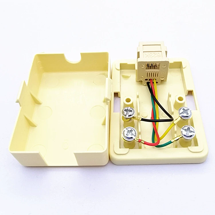 Direct -selling Mihuang Four Core telephone cable single hole wiring box 6P4C RJ11 phone single -hole separation box