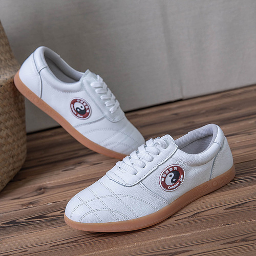 Full leather sole shoes anti slip low top martial arts traditional sports shoes for men and women