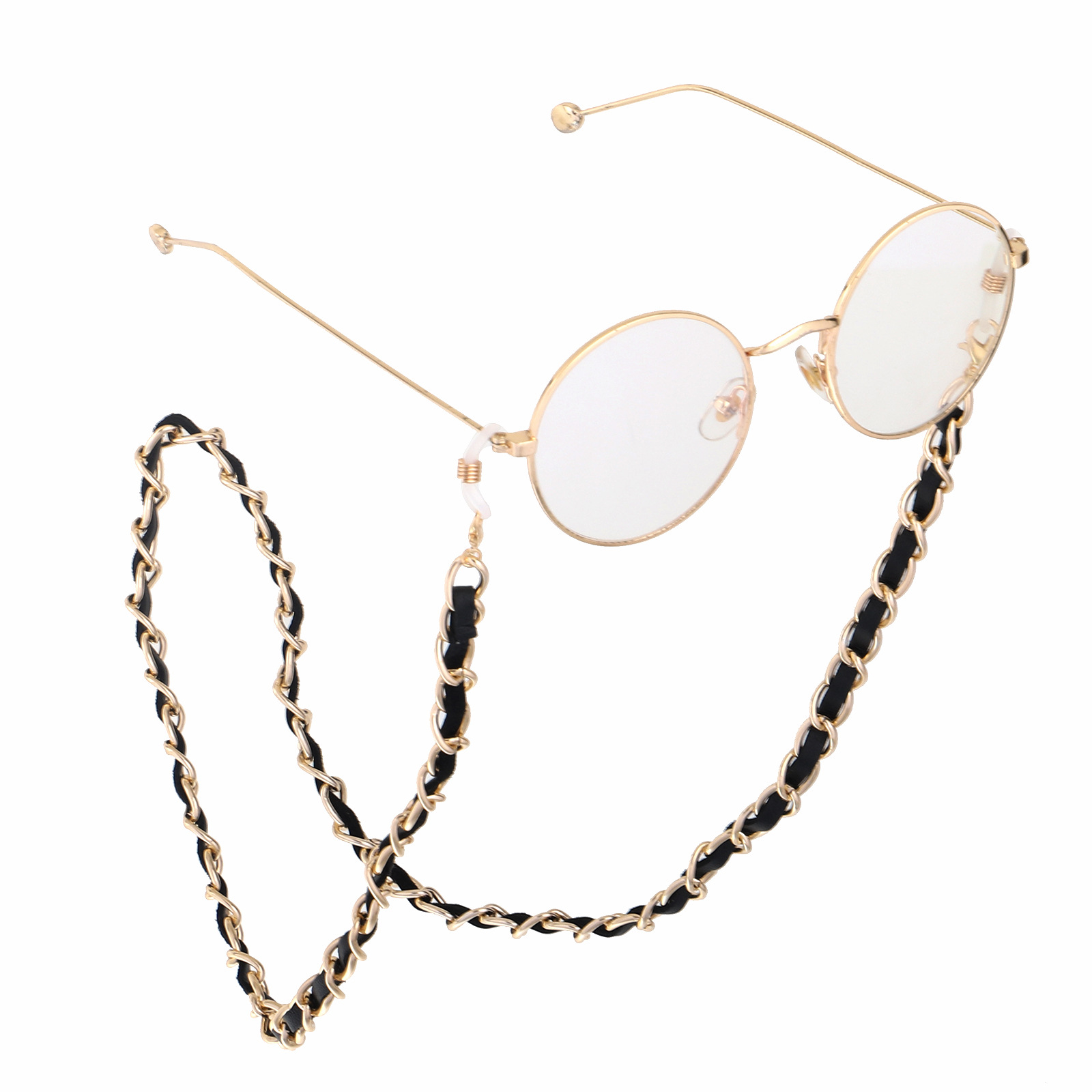 Classic Style Same Fashion Non-slip Eyeglasses Chain New Metal Glasses Cord Aluminum Zipper Color-retaining Gold And Silver Handmade display picture 3