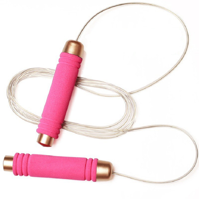 Steel rope skipping elastic Sponge Handle Bodybuilding motion bearing skipping rope student Toy store winter Crowhop