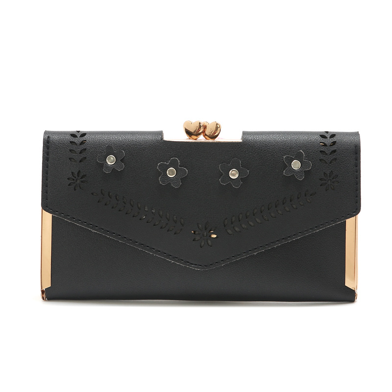 Korean Hollow Flower Long Clutch Bag Wholesale display picture 25