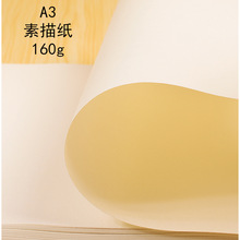 A3素描纸160G美术用铅画纸20张/袋 考试纸 加厚品微黄绘画可印字