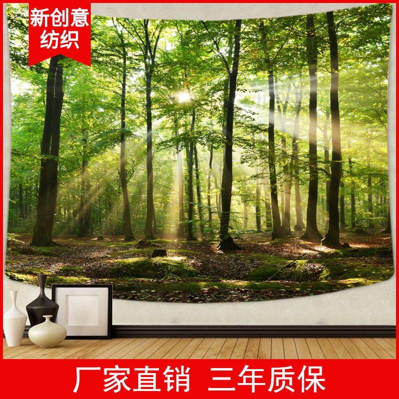 Amazon Explosive money Home Furnishing Digital Printing Tropical Forest Tapestries Valance Decorative murals Halloween tapestry