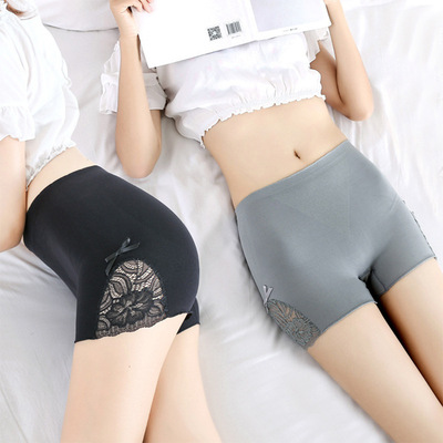 女士三分裤蕾丝花边大码安全裤防走光女夏季薄款打底裤防狼保险裤|ms