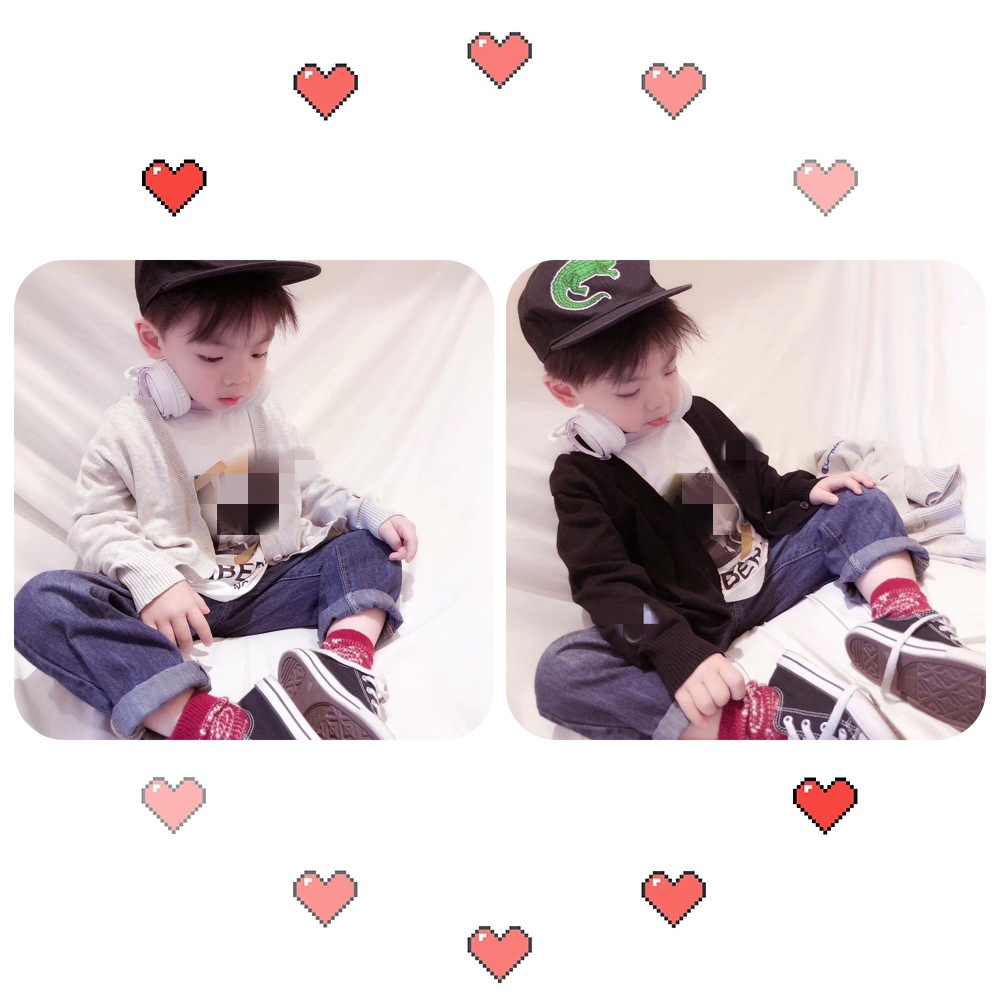 2019 The new spring Boy girl Cotton knit Cardigan Children cardigan