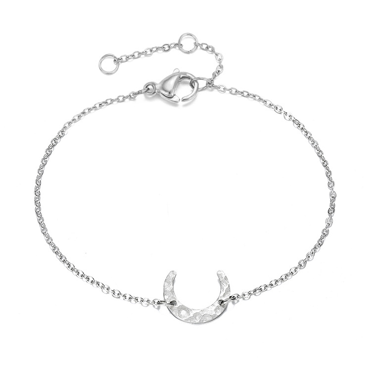 Style Simple Lune Acier Inoxydable Plaqué Or 14K Pas D'Incrustation Bracelets En Masse display picture 5