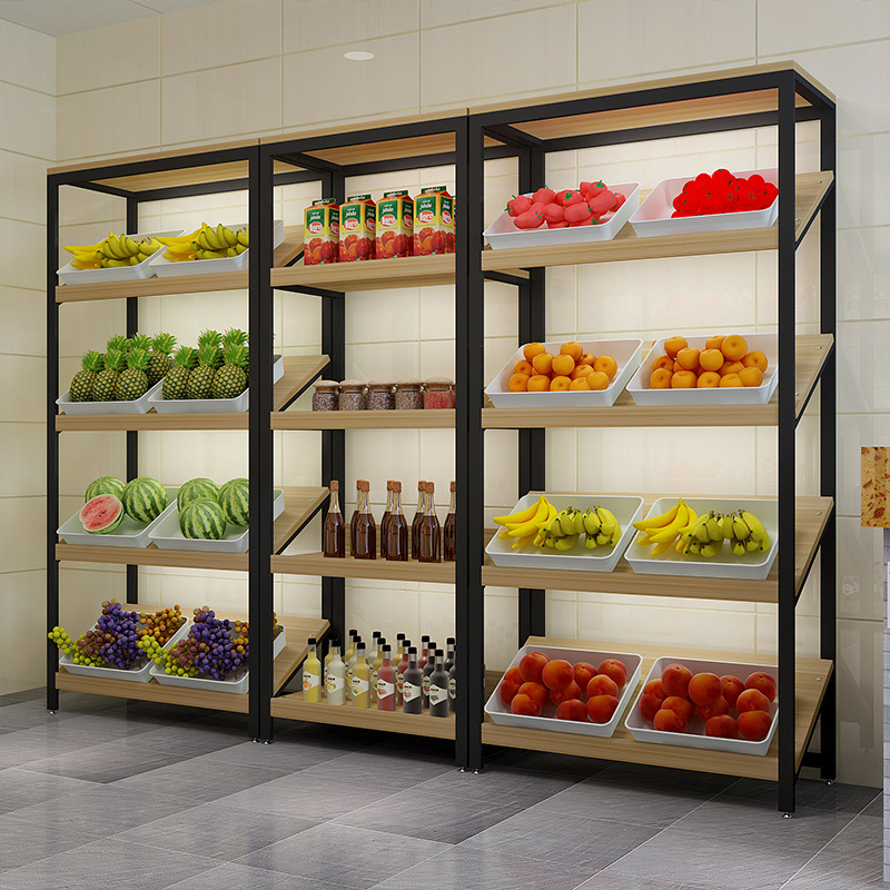 斜面货架置物架展示柜陈列蛋糕水果超市零食架商场礼品鞋店中岛柜