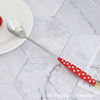 Rainbow -colored plastic handle stainless steel knife fork spoon dot and western tableware wave dot handle, bull buckle spoon