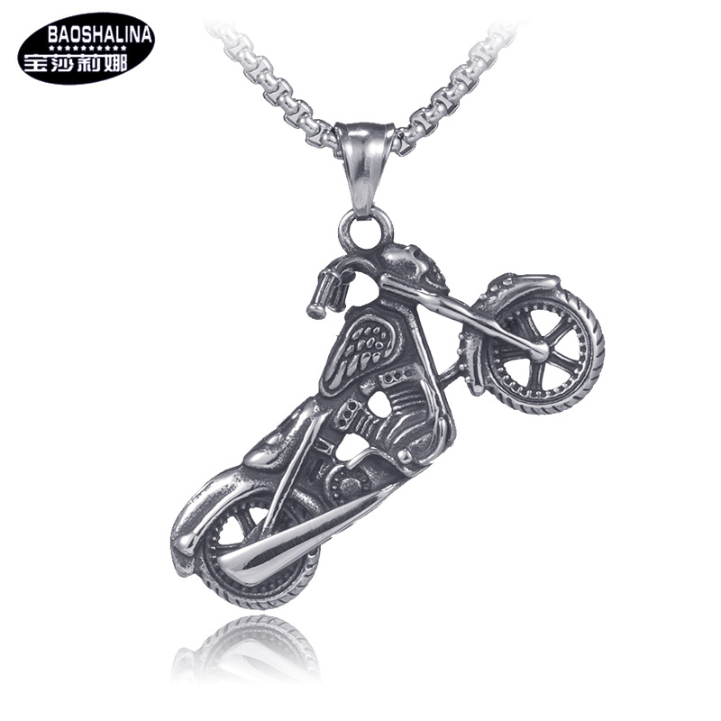 Retro necklace hip-hop style stainless steel