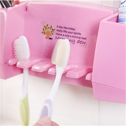 Creative strong adhesive multifunctional toothpaste and toothbrush holder bathroom toiletries storage rack toothbrush storage rack
