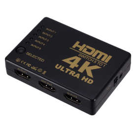 HDMI切换器5进1出4K*2K高清五切一视频转换器电脑转电视4K高清4K