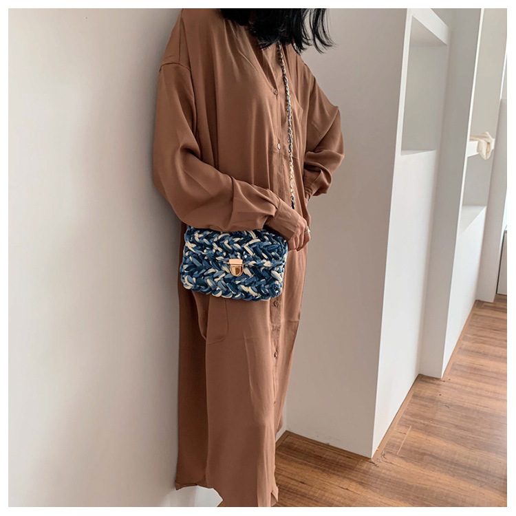 375g Weight Lock clasp Closure Type Single Shoulder Strap Strap Type Straw Bag Bags Type Travel, Street, Shopping Occasion Braid Material Color Block Pattern All Seasons, Spring&Summer Season Women's Gender Cute, Vacation Style Square Shape Women's Braid Color Block Cute Vacation Square Lock Clasp Straw Bag 8