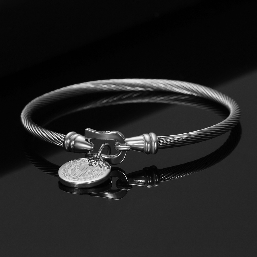 Jesus Pattern Vintage Style Jesus Stainless Steel Plating Unisex Bangle