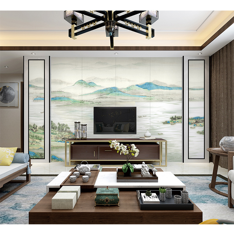 厂家批发高温电视陶瓷背景墙瓷砖现代简约大气微晶石客厅瓷板壁画