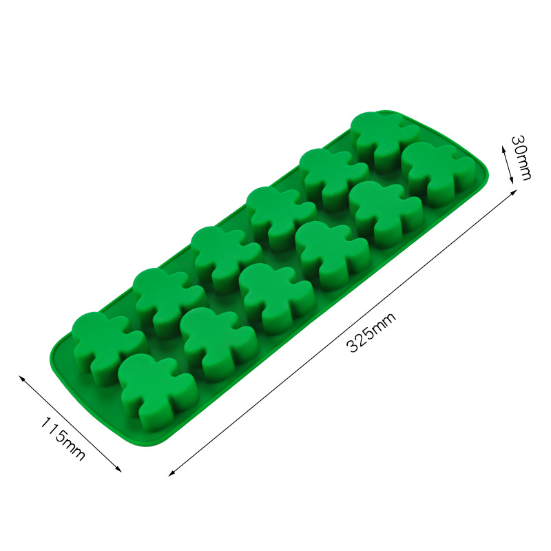 Conjunto de formas de silicone para bolos com tema natalino em formato de flores e figuras humanas, ideais para confeitaria em casa, no jardim e em bares._voghion.com