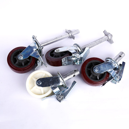 Universal wheel mobile scaffolding wheel AB double brake nylon polyurethane 6-inch heavy-duty wheel screw brake caster