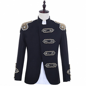 black nightclub male singer's punk jackets jazz dance coats band performance night club bar dance coats